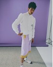 Light purple 3/4 pants with yellow details